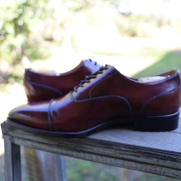 SALE - Calzoleria Harris for Barneys 10.5 Burgundy Burnished Italian Mens Dress main image 6